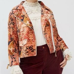 NWT Anthropologie Pilcro Cropped Velvet Tapestry Jacket
